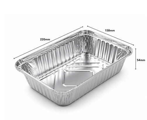 BANDEJA DE ALUMINIO + TAPA PLÁSTICO - 1000ML