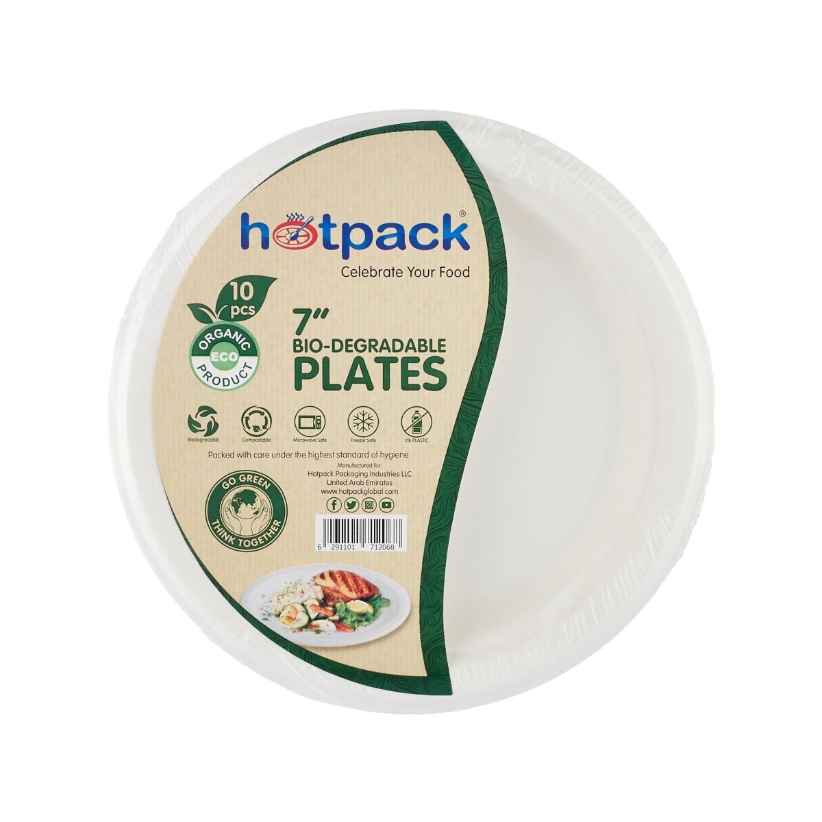 PLATO DE PAPEL BIODEGRADABLE DE 7" 10PCS