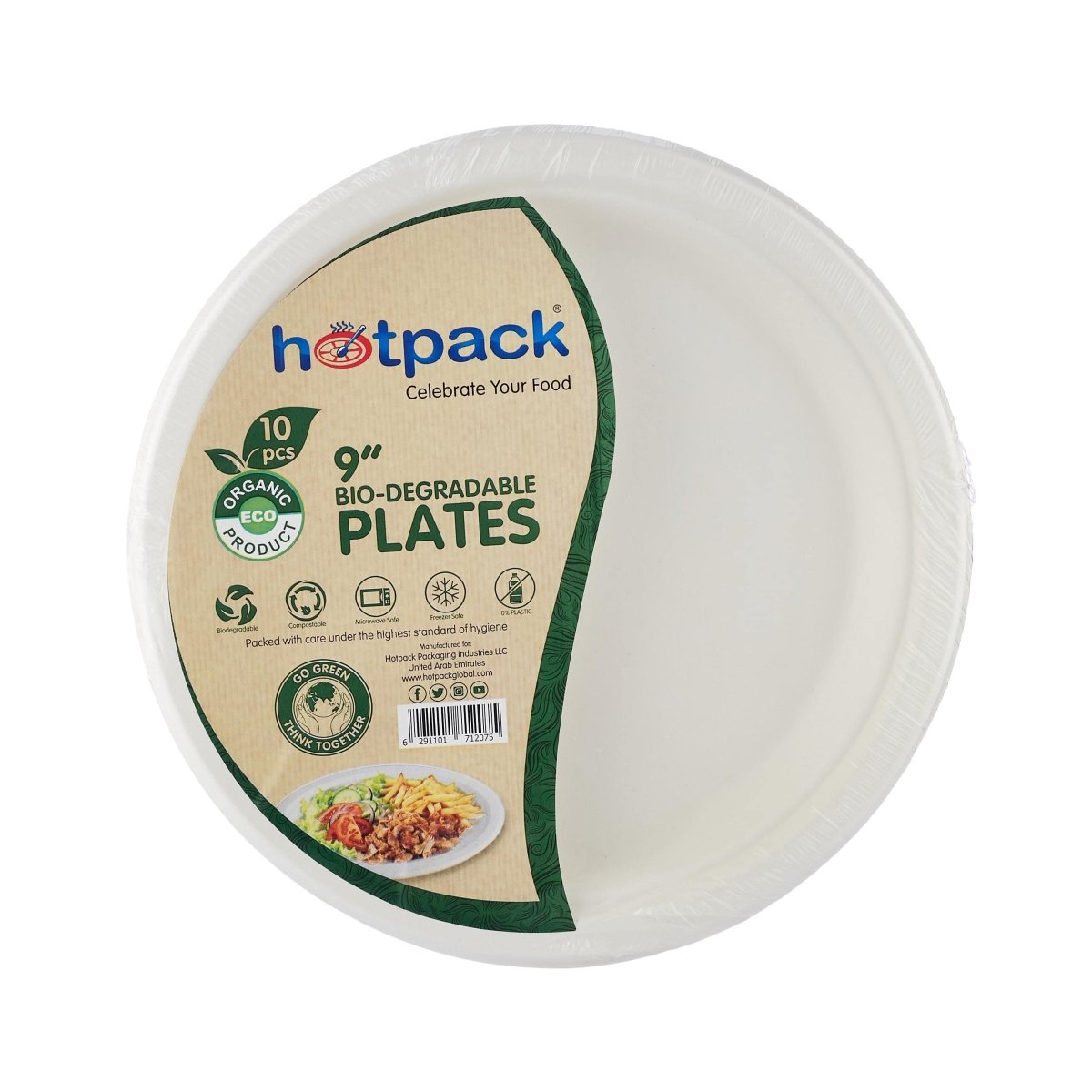 PLATO DE PAPEL BIODEGRADABLE DE 9" 10PCS