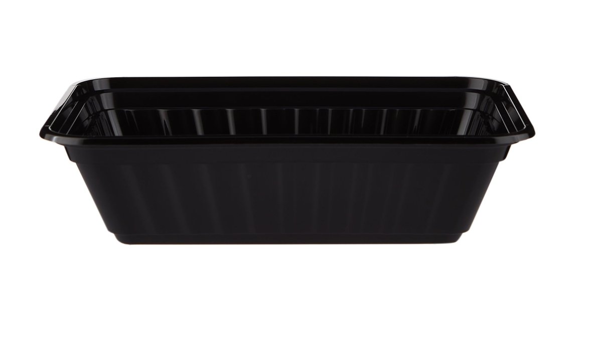CONTENEDOR RECTANGULAR DE BASE NEGRA HP 28OZ
