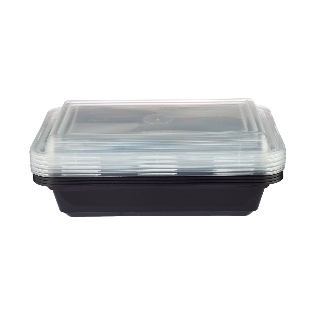 CONTENEDOR RECTANGULAR PP BASE NEGRA PARA MICROONDAS 28OZ+TAPA 5PCS