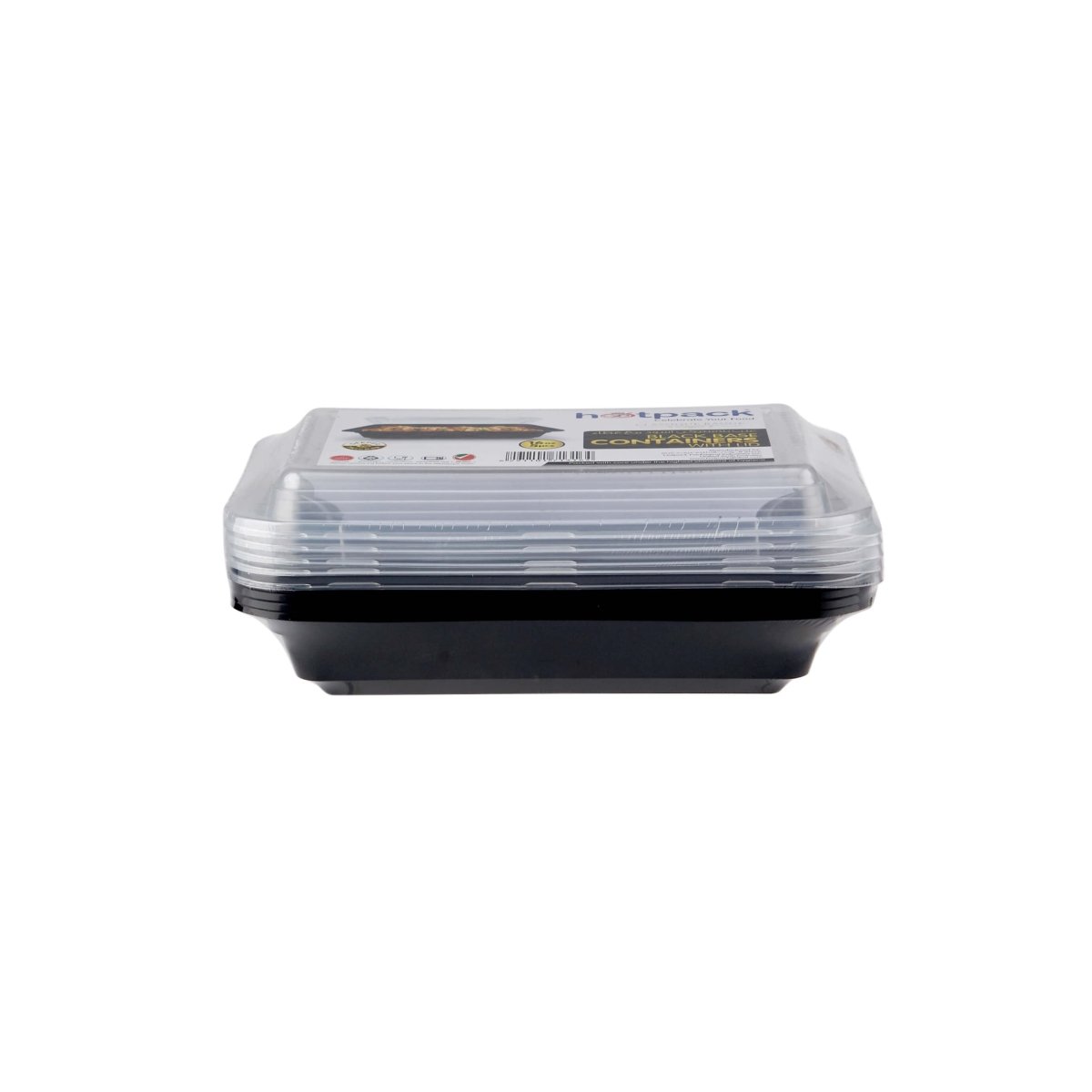 CONTENEDOR RECTANGULAR PP BASE NEGRA PARA MICROONDAS 16OZ+TAPA 5PCS