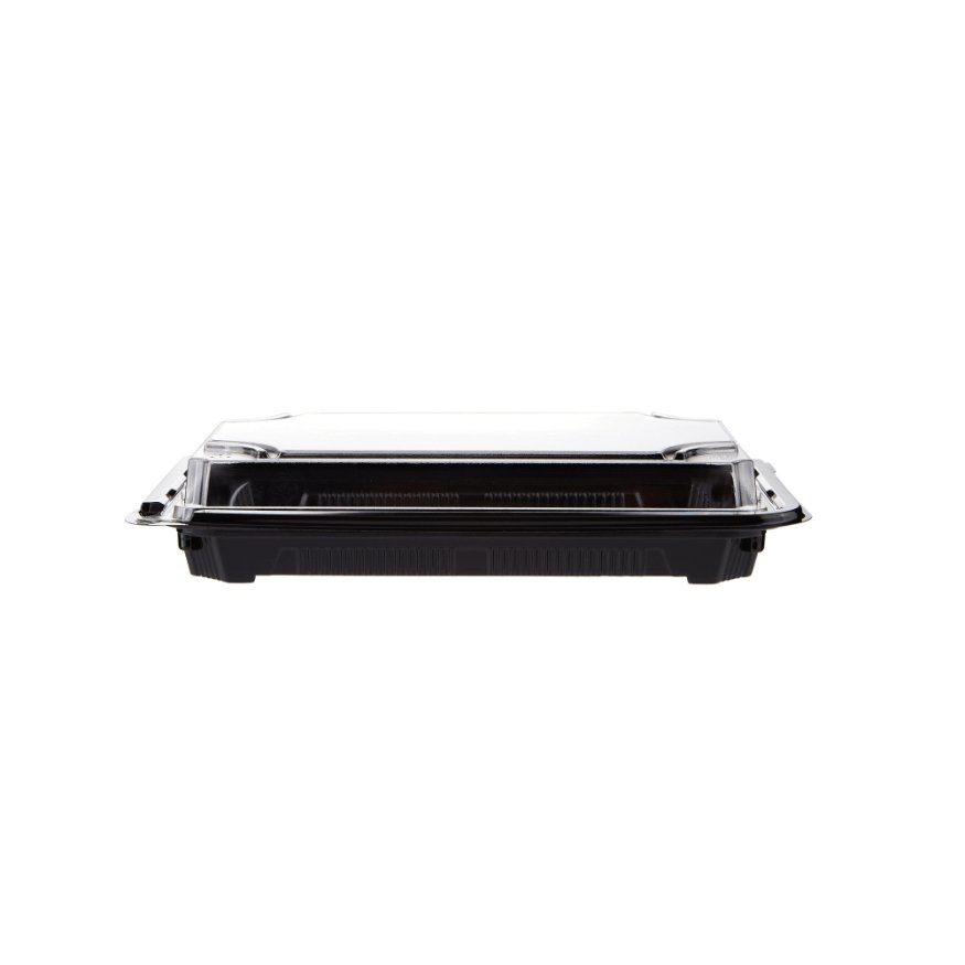 CONTENEDOR NEGRO SUSHI SC08+TAPAS TRANSPARENTES 5PCS