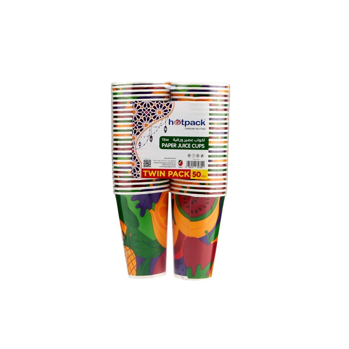 VASOS DE PAPEL PARA JUGO 12OZ 25PCSX2 PAQUETE DOBLE
