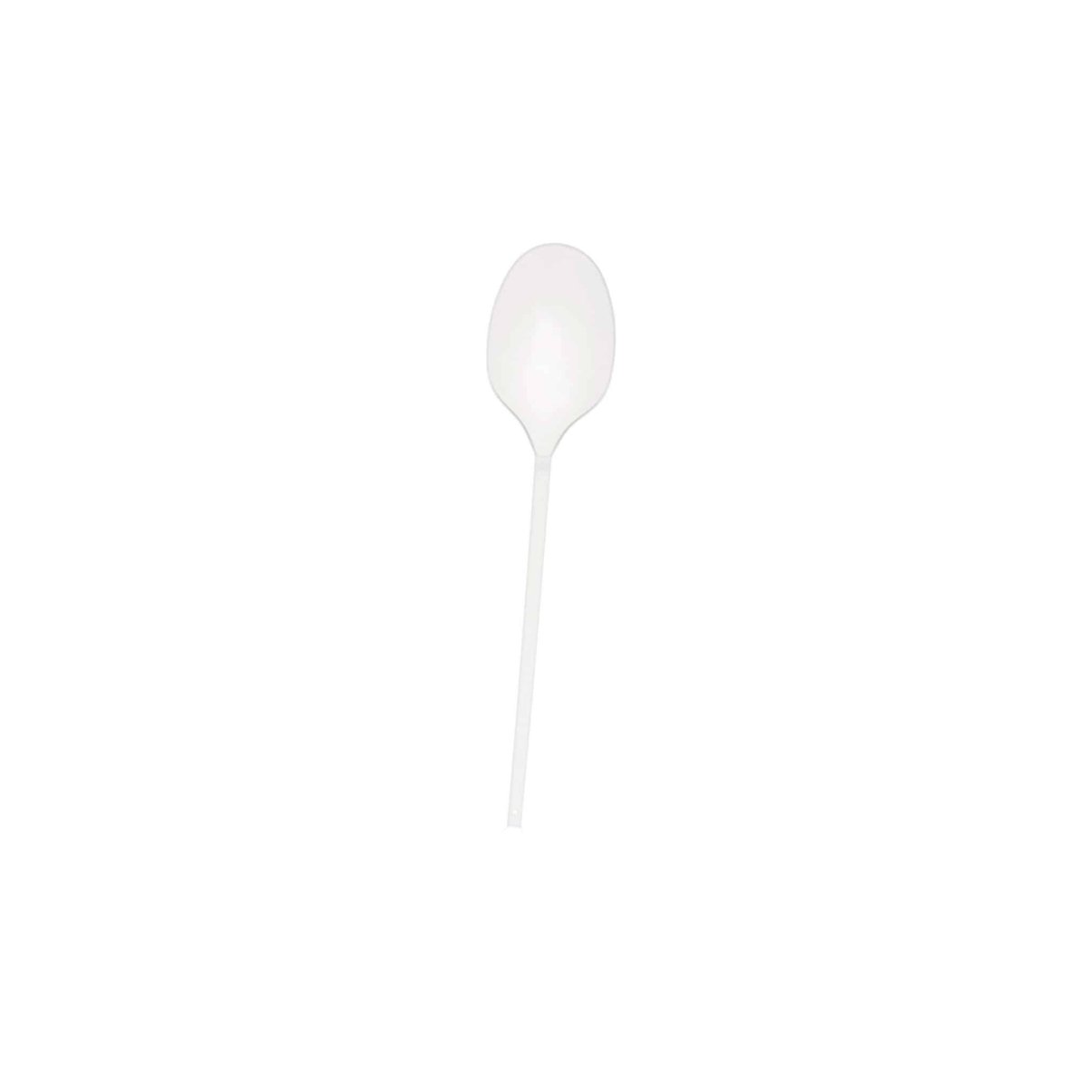 CUCHARA DE PLÁSTICO BLANCO (CAJA CUADRADA) 50PCS