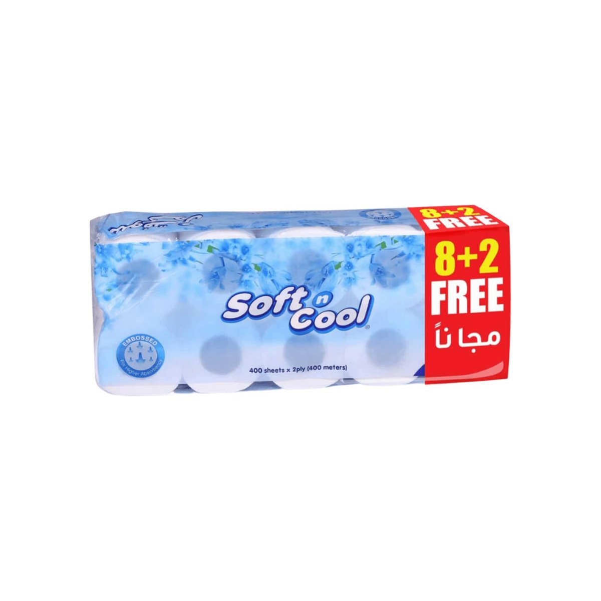 SOFT N COOL PAPEL HIGIÉNICO 400 HOJAS 8+2 OFERTA PAQS