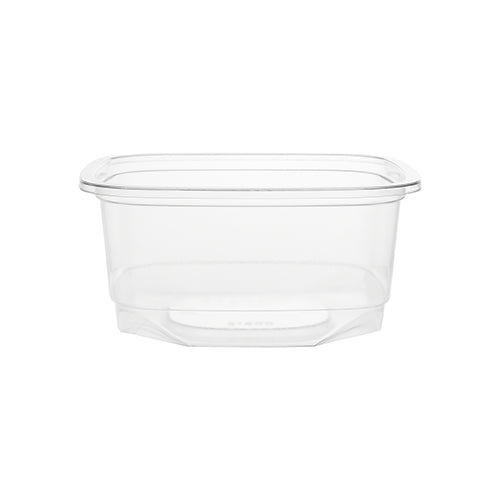 CONTENEDOR CUADRADO DELI 12OZ PET+TAPAS PLANAS 10PCS