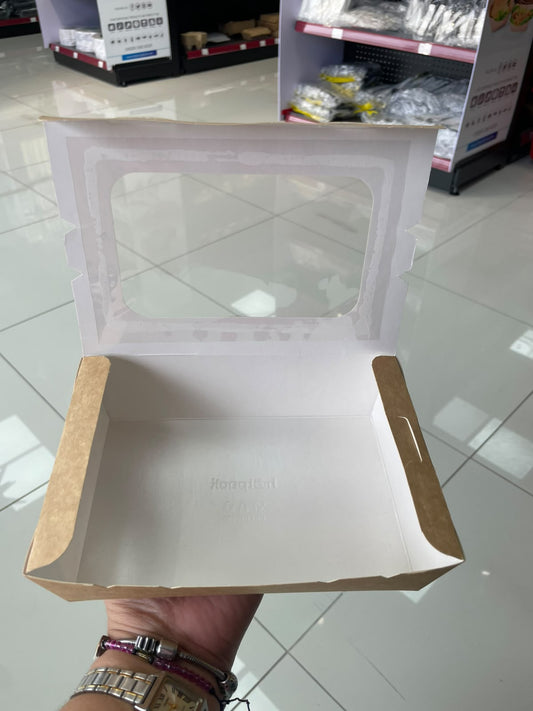 KLBW195 CAJA DE ALMUERZO KRAFT MEDIANA CON VENTANA