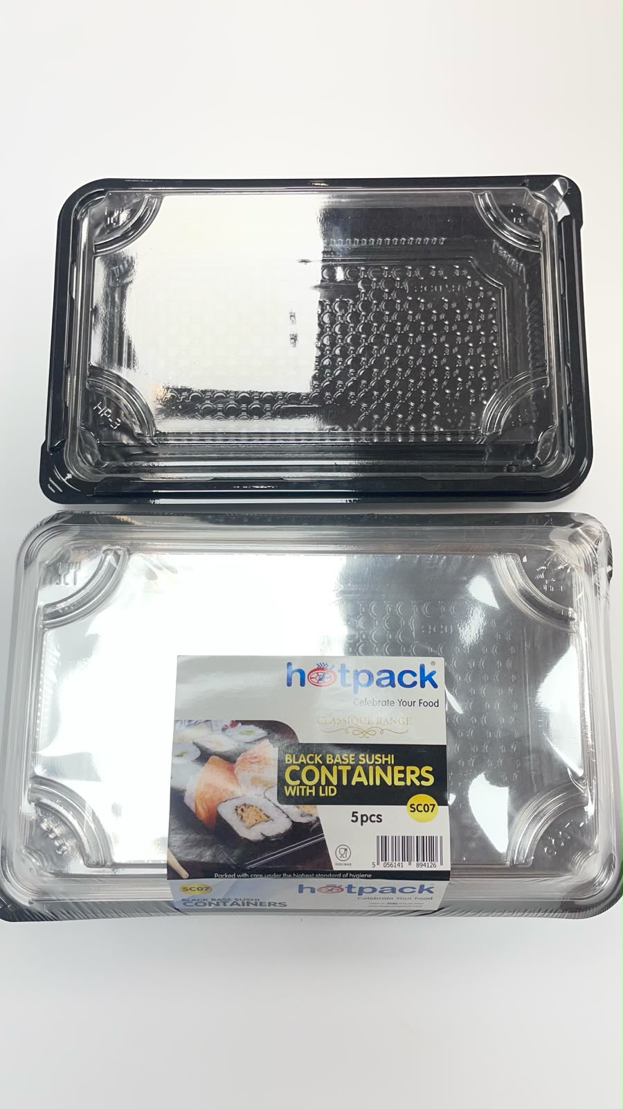 CONTENEDOR NEGRO SUSHI +  TAPAS SC07 - 5PCS
