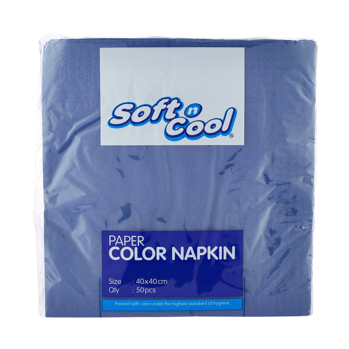 SERVILLETAS AZULES SOFT N COOL 40X40CM 50PCS
