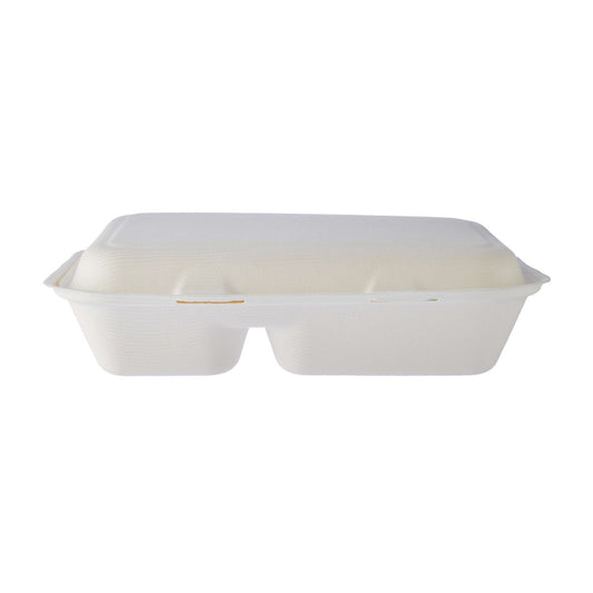CAJA DE ALMUERZO BIODEGRADABLE CON 2 DIVISIONES