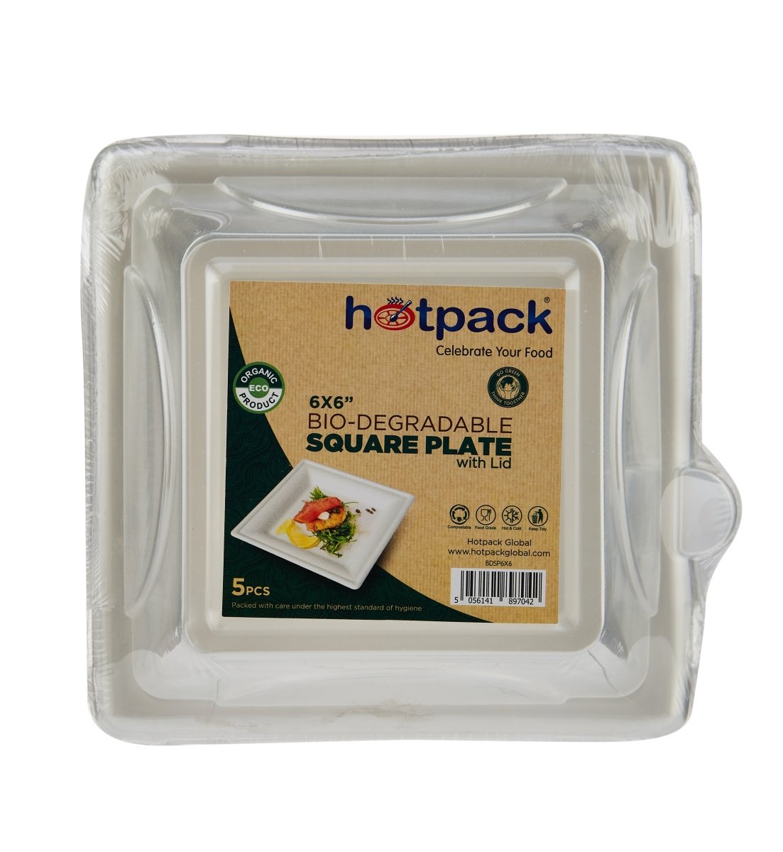 BDSP6X6 - PLATO CUADRADO DE 6" + TAPAS 5PCS
