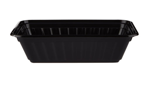 CONTENEDOR RECTANGULAR DE BASE NEGRA HP 28OZ