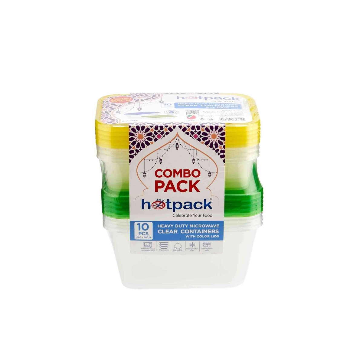 CONTENEDOR RESISTENTE PARA MICROONDAS 2000ML 5PCSX2