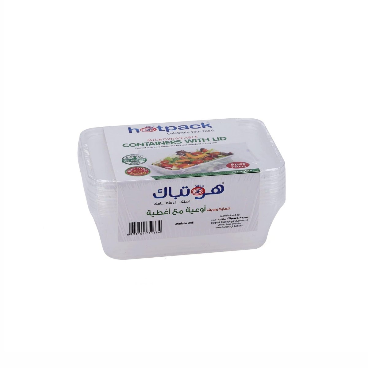 CONTENEDOR RECTANGULAR MICROONDAS 750CC+TAPAS 5PCS