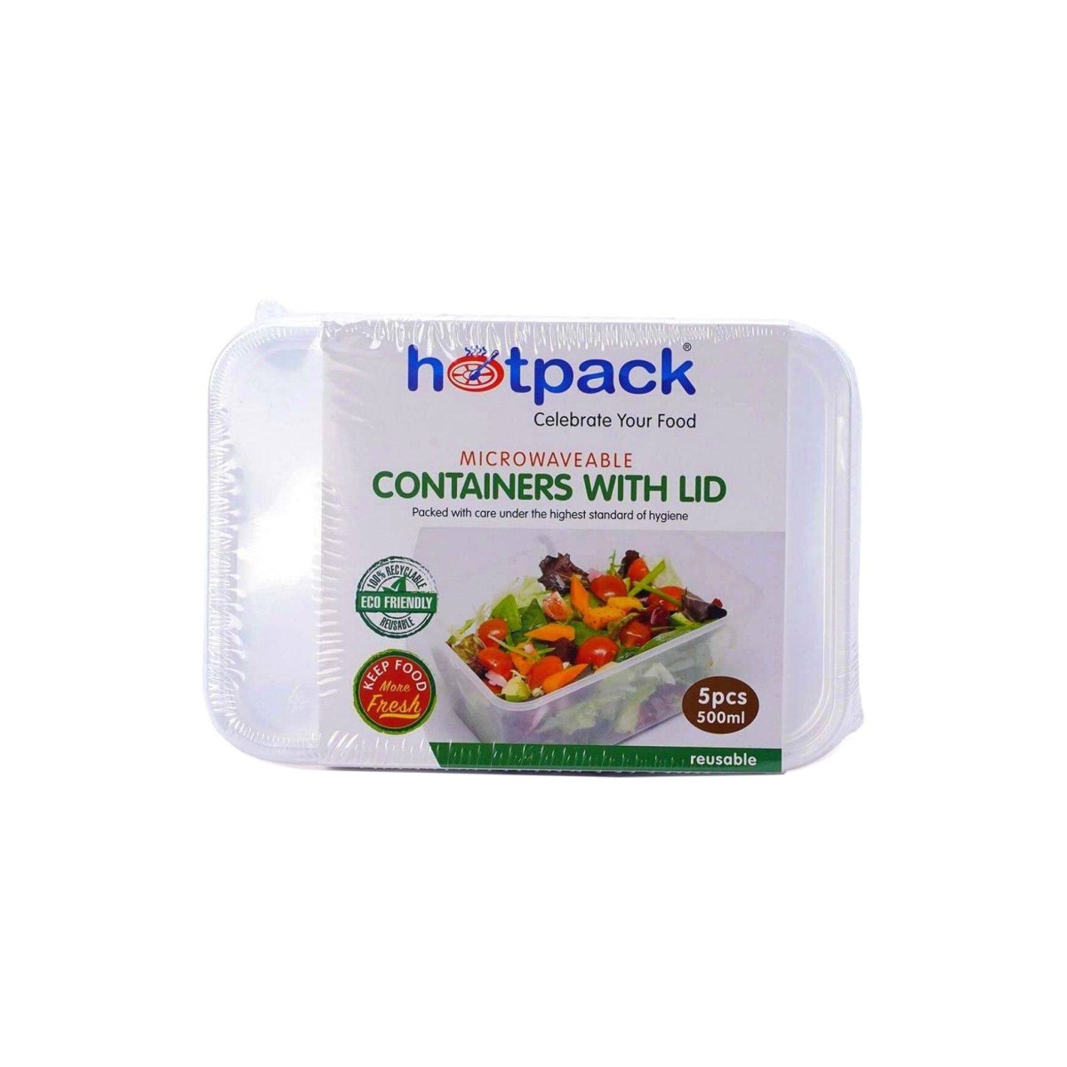 CONTENEDOR RECTANGULAR MICROONDAS 500CC+TAPAS 5PCS
