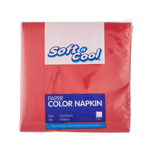 SERVILLETAS ROJAS SOFT N COOL 23X23CM 100PCS