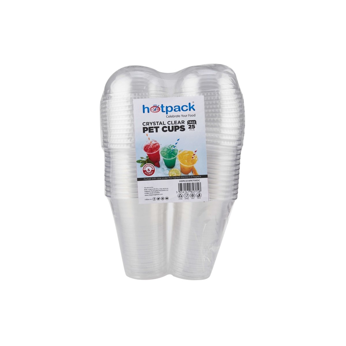 VASO PET HOTPACK 14OZ+TAPA DOMO 25PCS