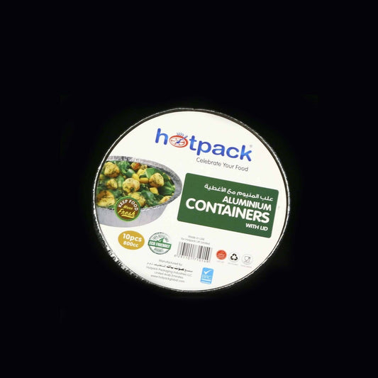 HOTPACK CONTENEDOR REDONDO DE ALUMINIO 800CC 10PCS