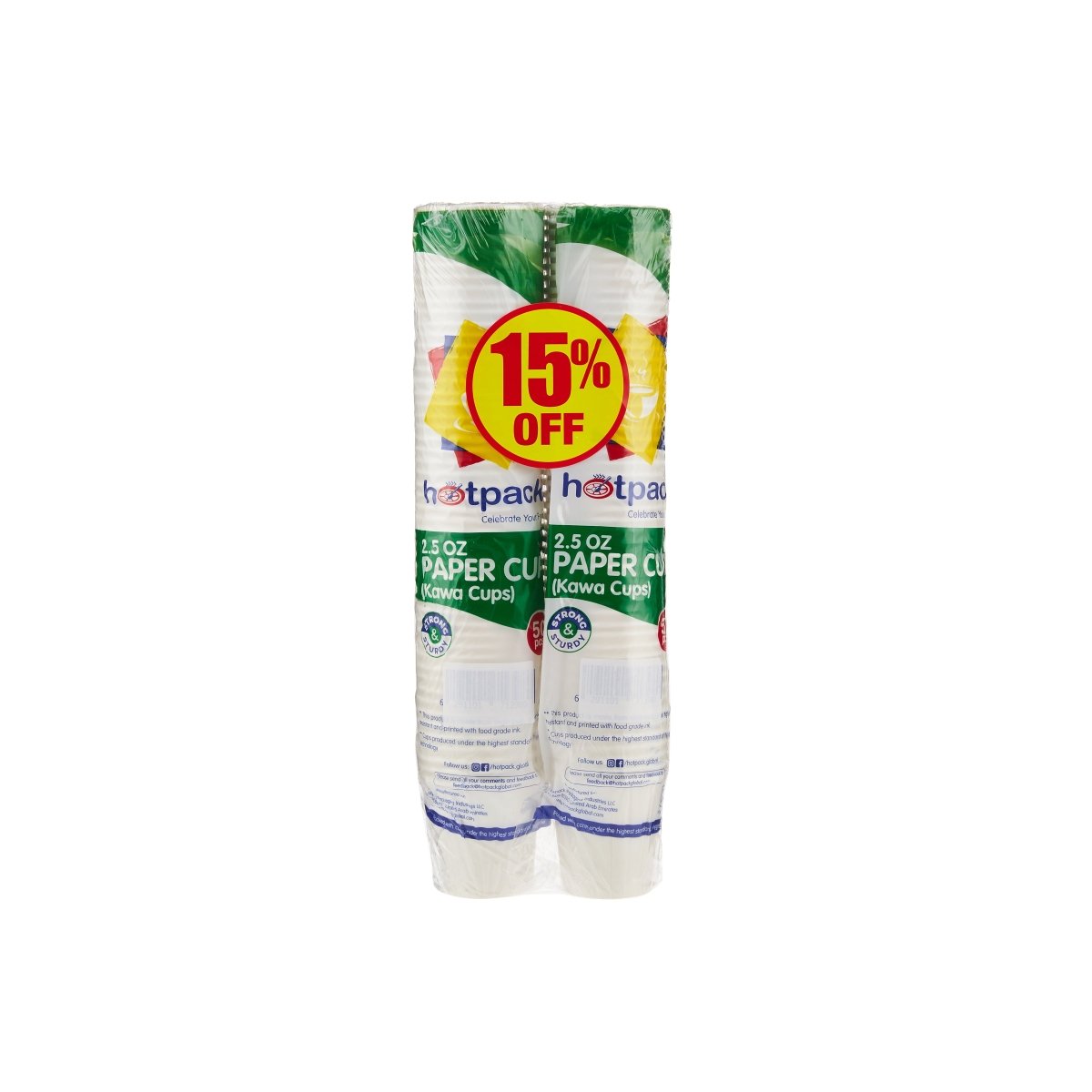 VASOS KAWA DE PAPEL HOTPACK 2.5OZ PAQUETE DOBLE 15% DE DESCUENTO