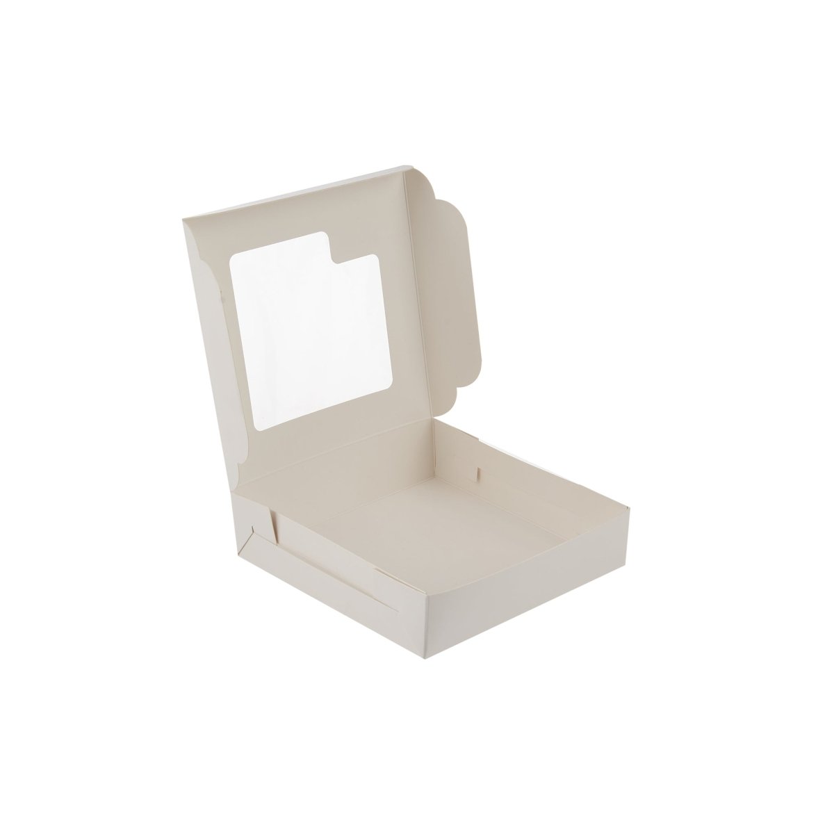 CAJA PARA DULCES RECUBIERTA DE PE BLANCA CON VENTANA 15X15CM, 5PCS